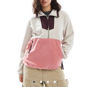 Columbia Cream Pink and Burgundy Fleece Jacket
